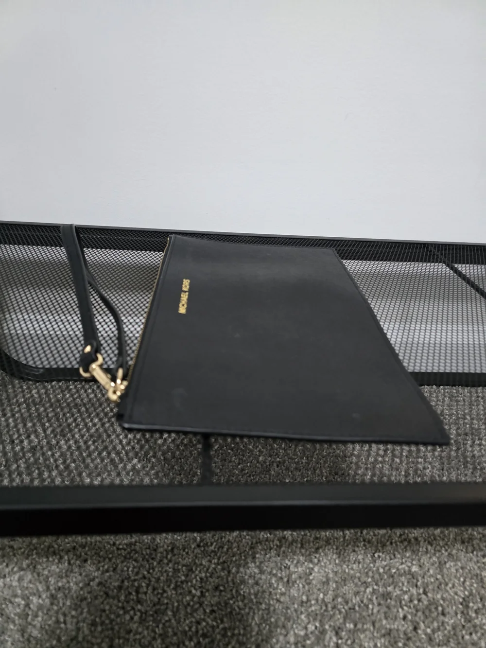 Michael Kors Black Saffiano Leather Wristlet Clutch